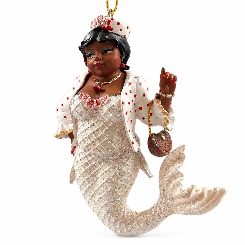 December Diamonds Cherry Blossom Mermaid Ornament 2009 #55-90706 Retired w/Box